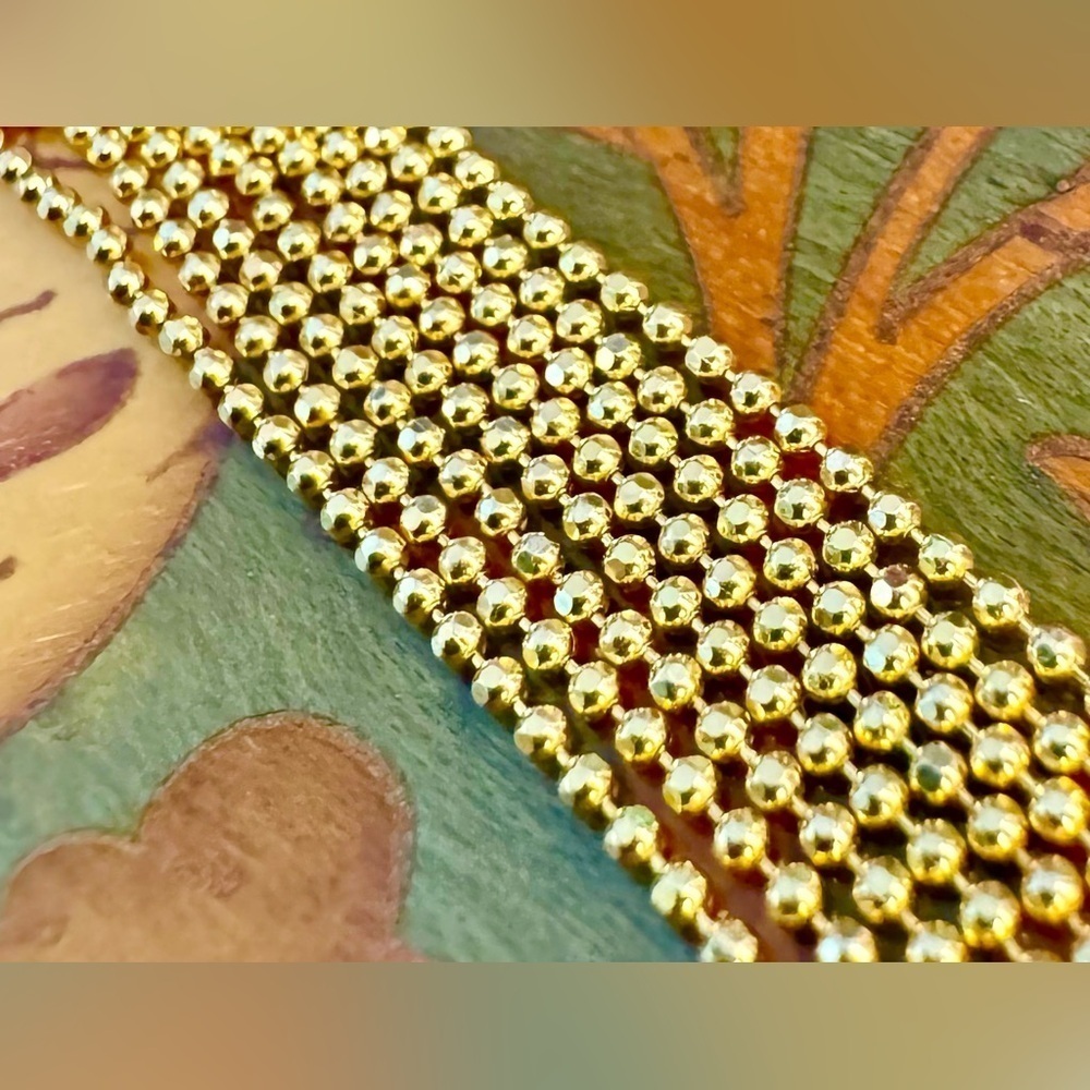 Italian Gold Over Sterling Diamond Cut Bead Chain Necklace
